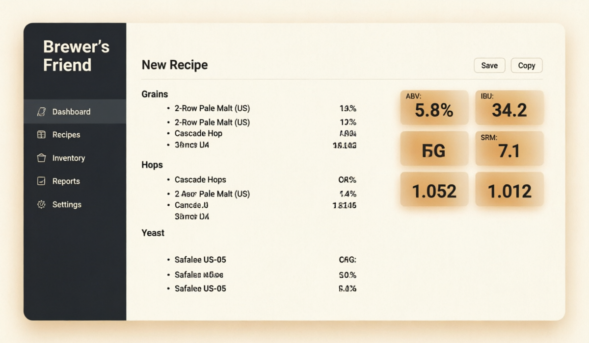 Brewer's Friend software interface screenshot