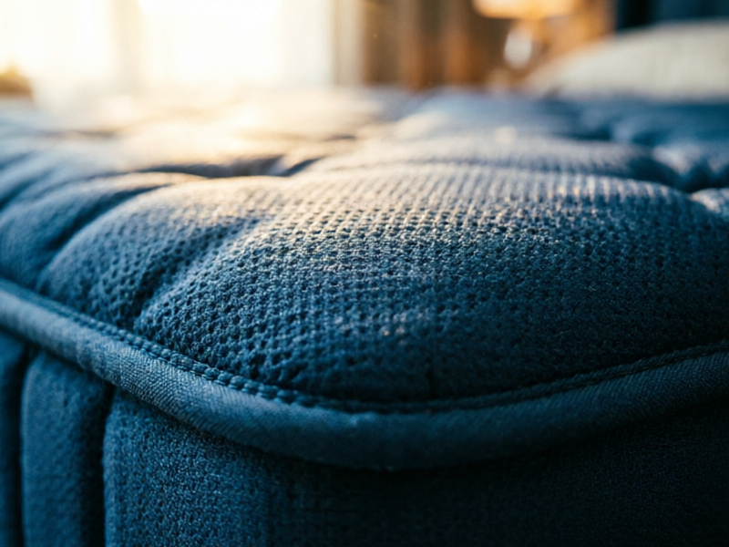 Close-up detail of the Brooklyn Bedding Signature Hybrid GlacioTex cooling cover showing the premium quilted texture and breathable fabric construction