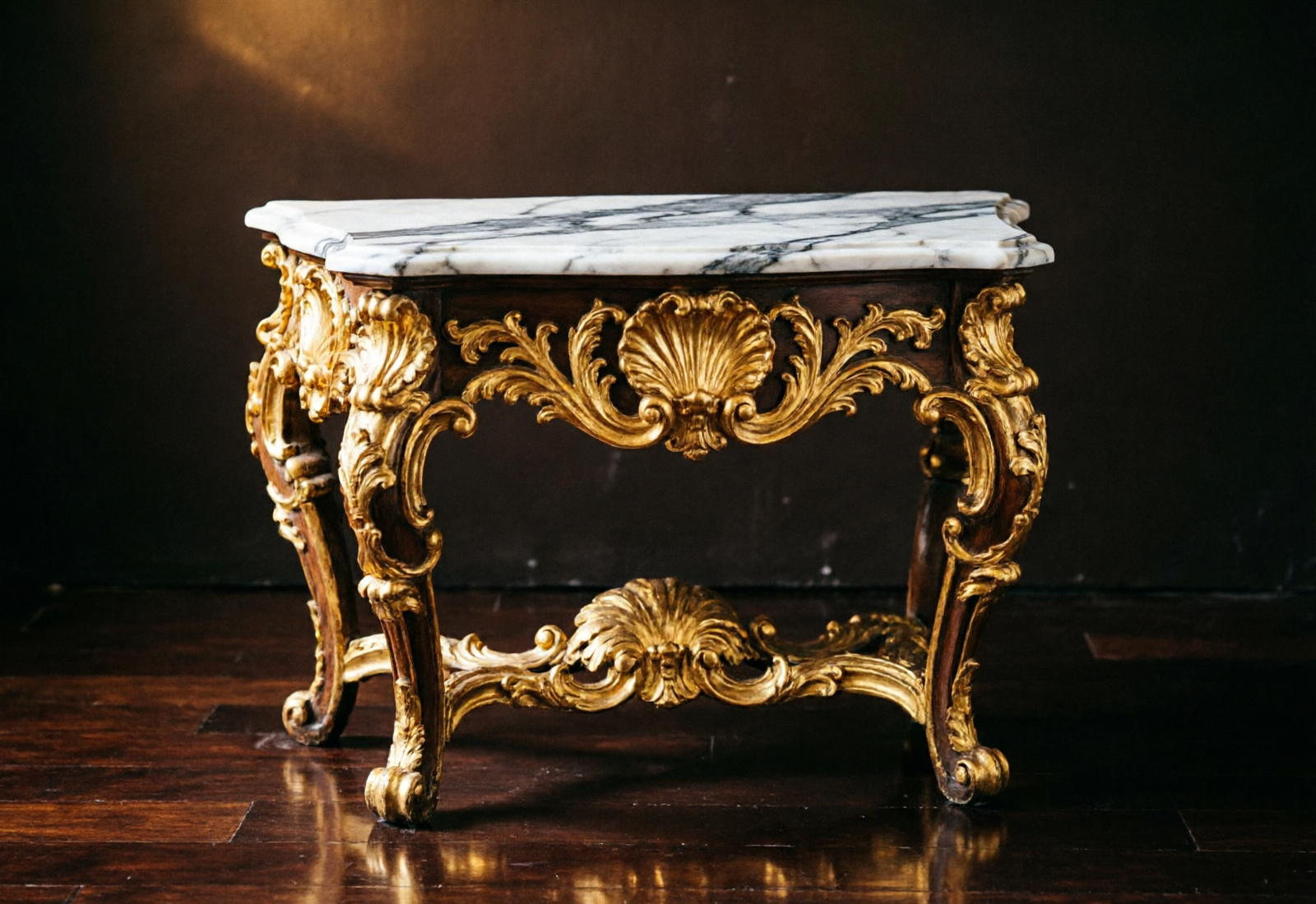 Fotografia esemplificativa — console veneziana in legno dorato