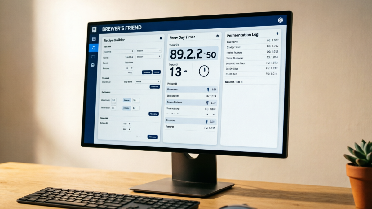 Brewer's Friend web-based brewing software interface showing recipe builder and calculators