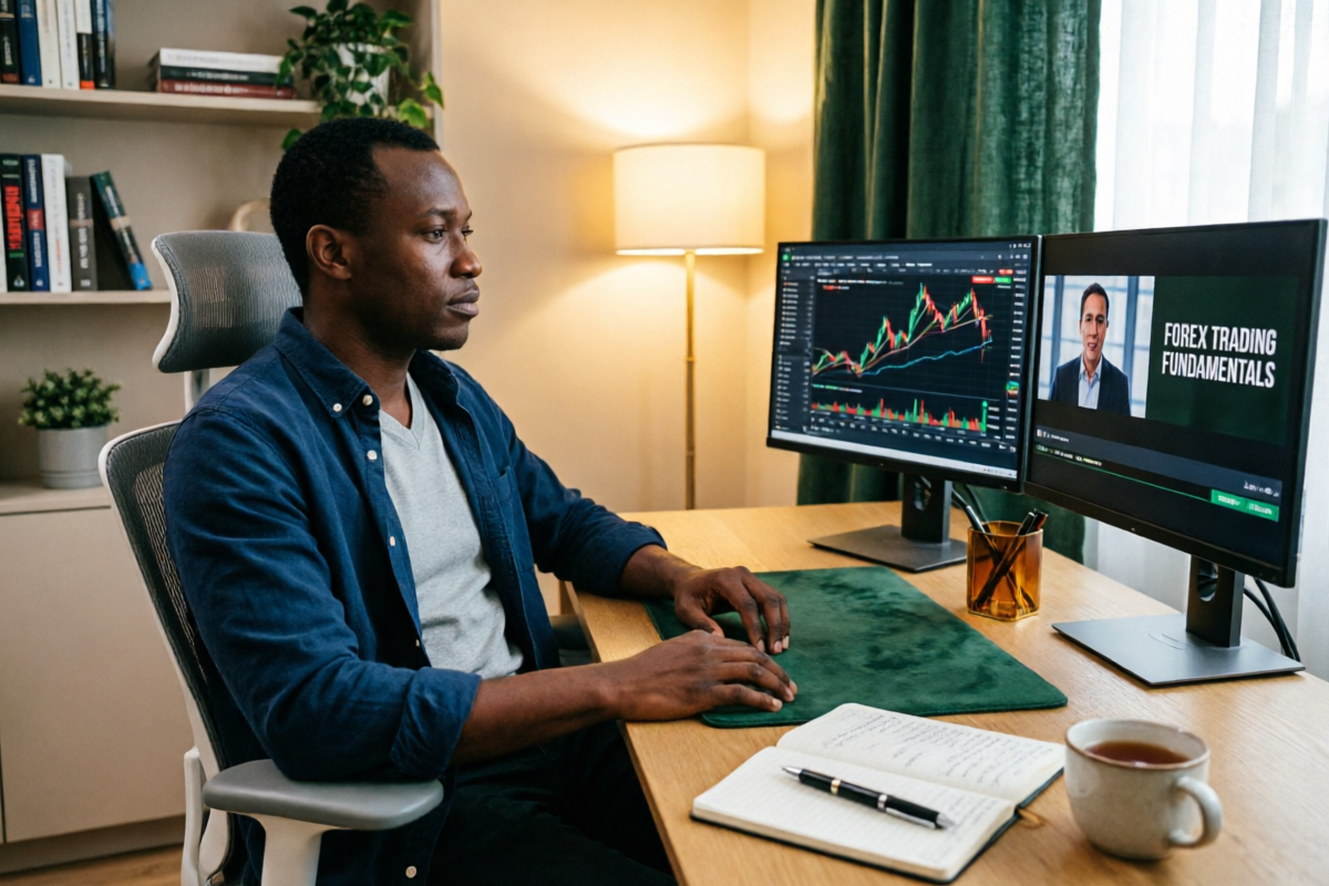 Professional online forex trading learning setup at home in Kenya