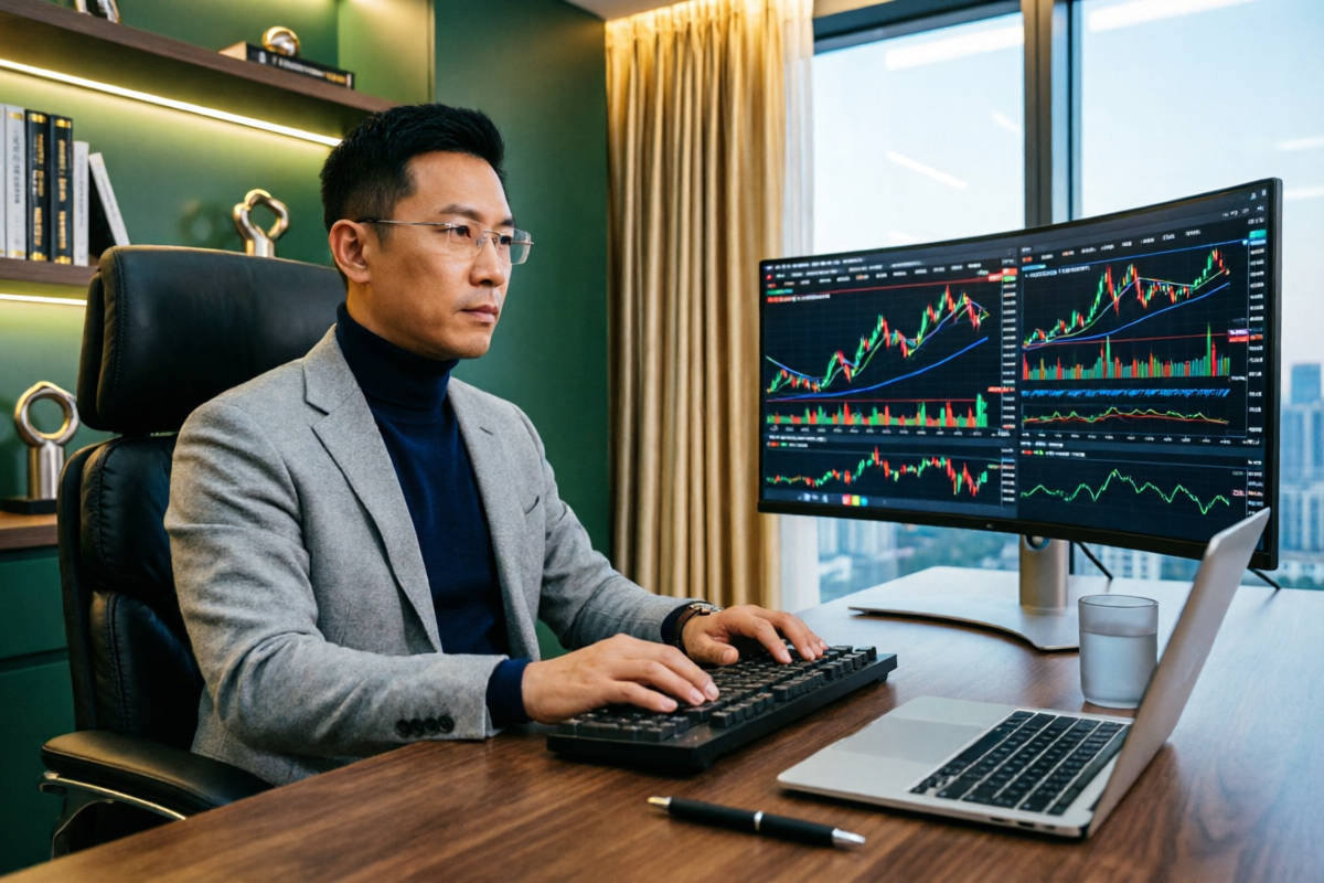 Premium forex signals analyst workspace
