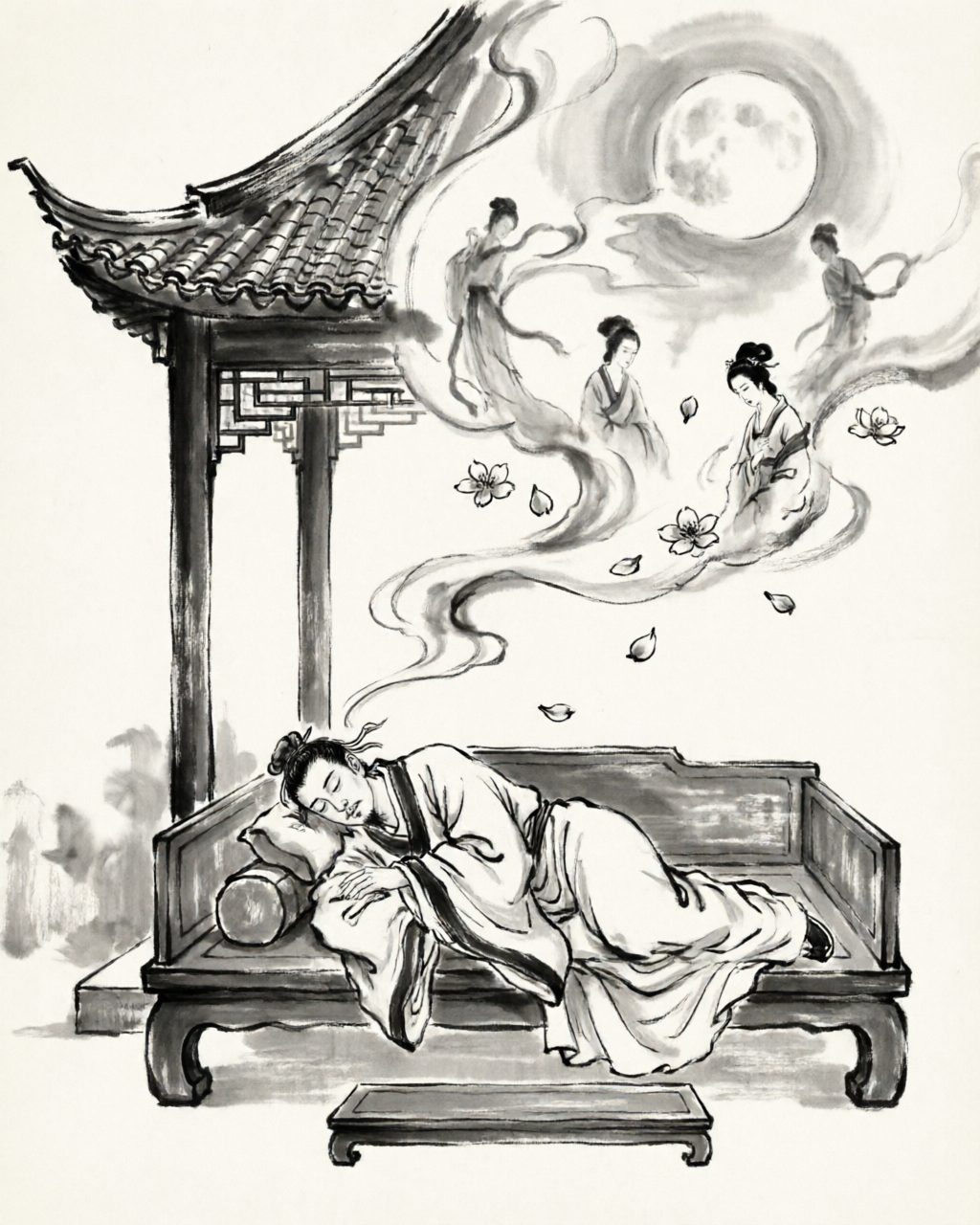 Le rêve de Baoyu — encre sur papier