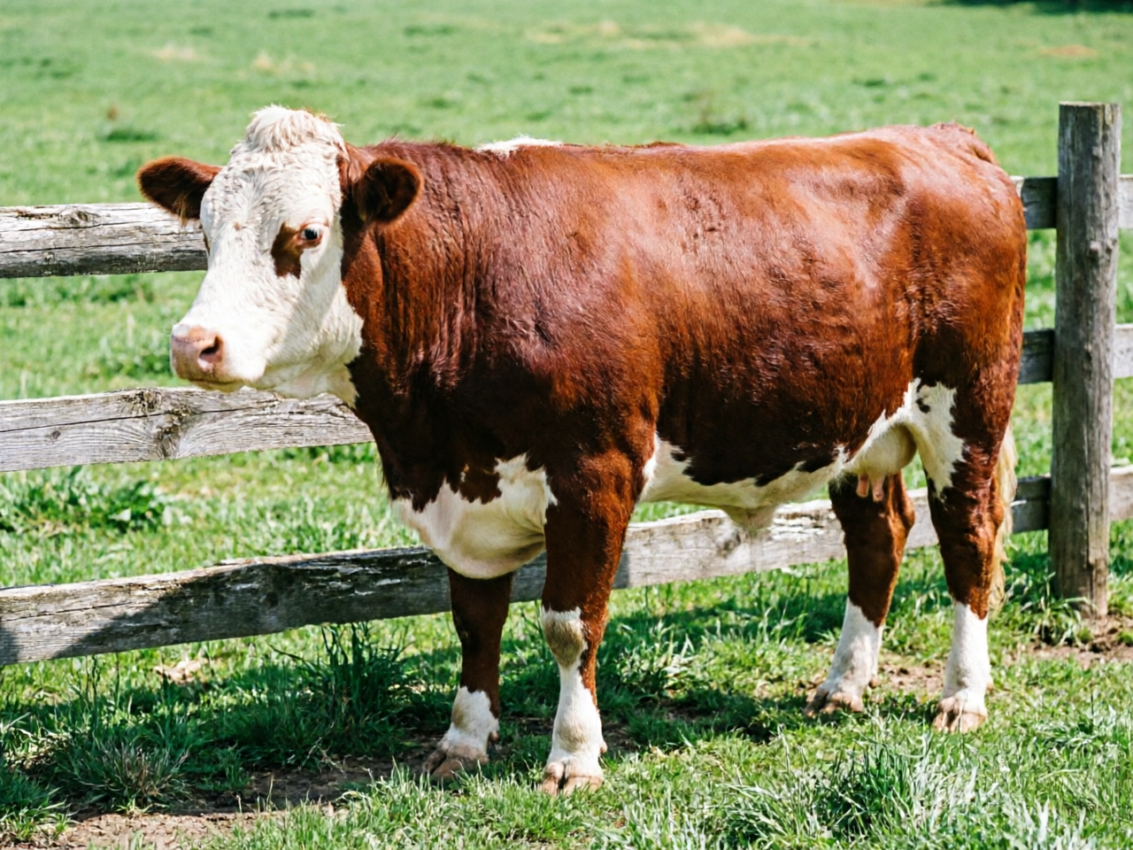 Sapi Simental (Simmental) berbadan cokelat dengan wajah dan kaki putih di Yogyakarta
