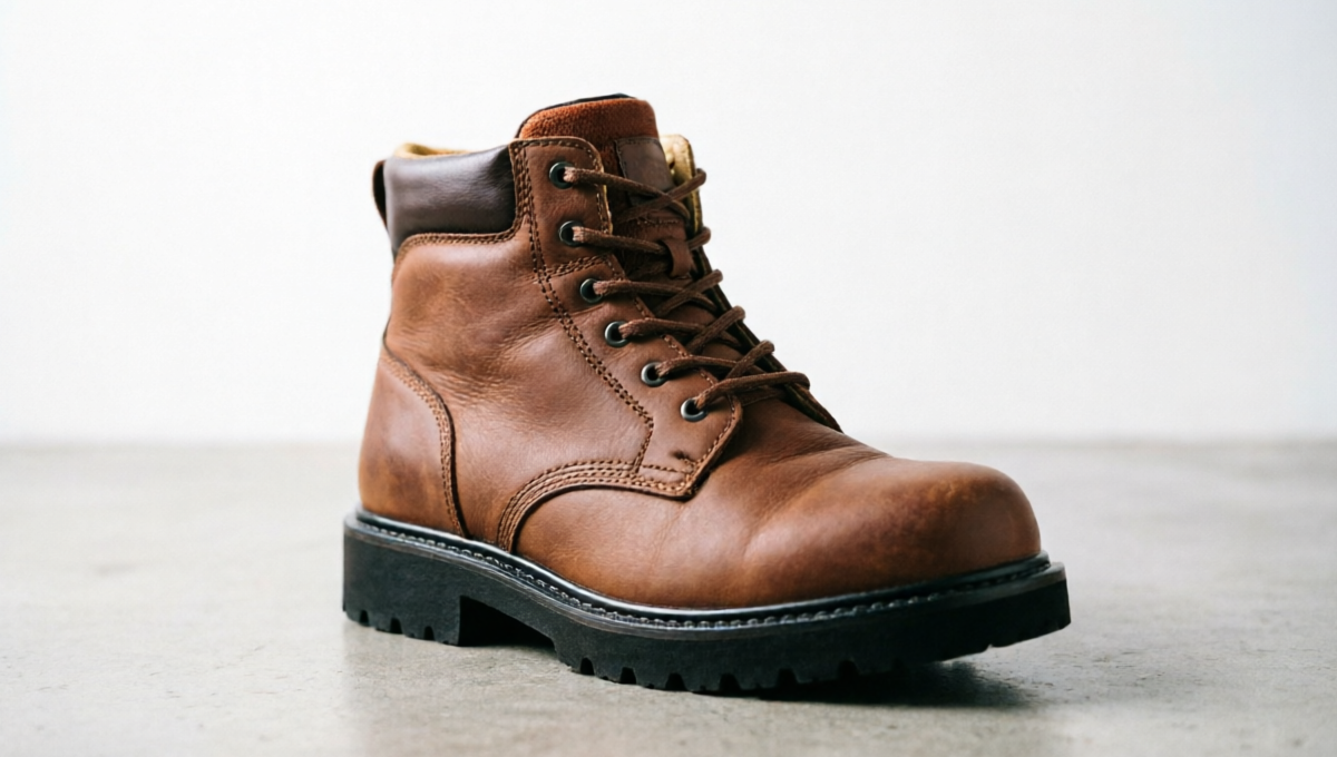 Premium diabetic work boots with extra-depth construction and wide toe box