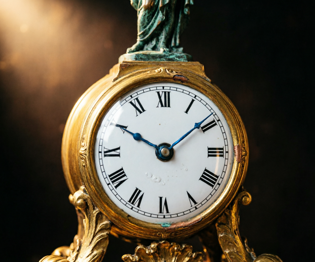Pendola neoclassica in bronzo dorato — fotografia esemplificativa