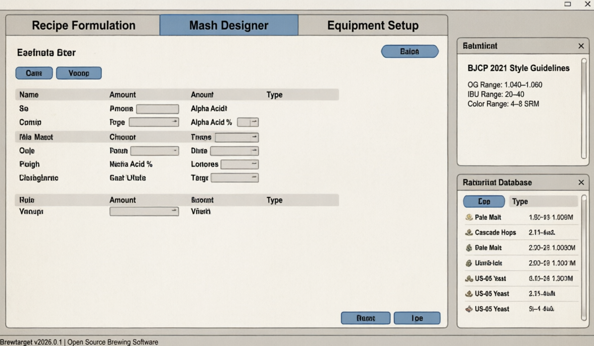 Brewtarget software interface screenshot
