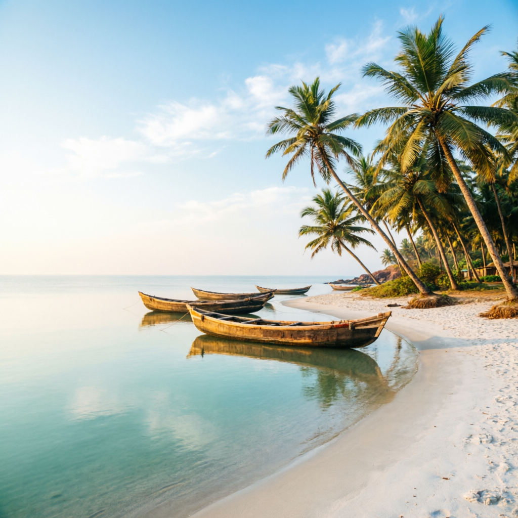 South Goa Palolem beach boats