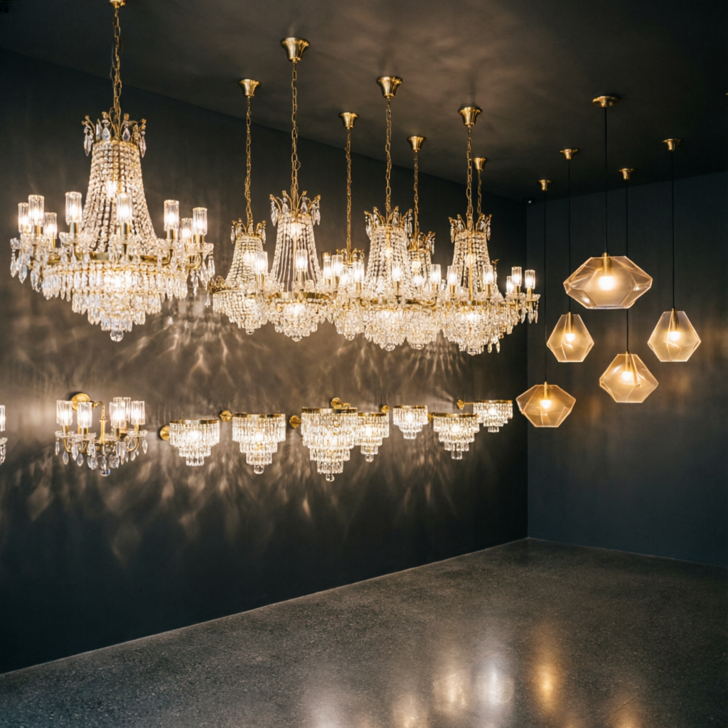 Auriga Lights premium lighting showroom in Troop Bazar, Hyderabad