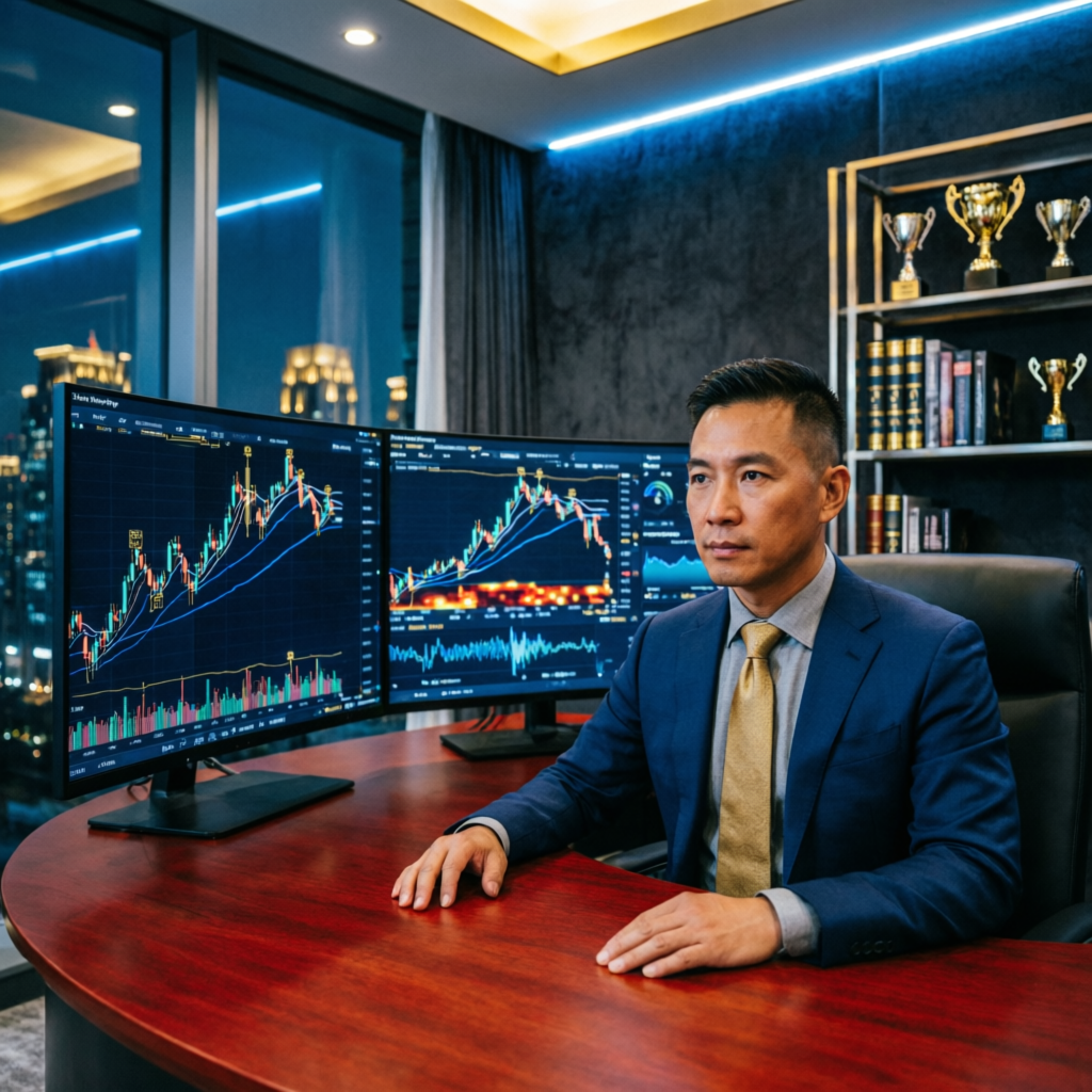Professional trader analyzing Apex Trader Funding charts