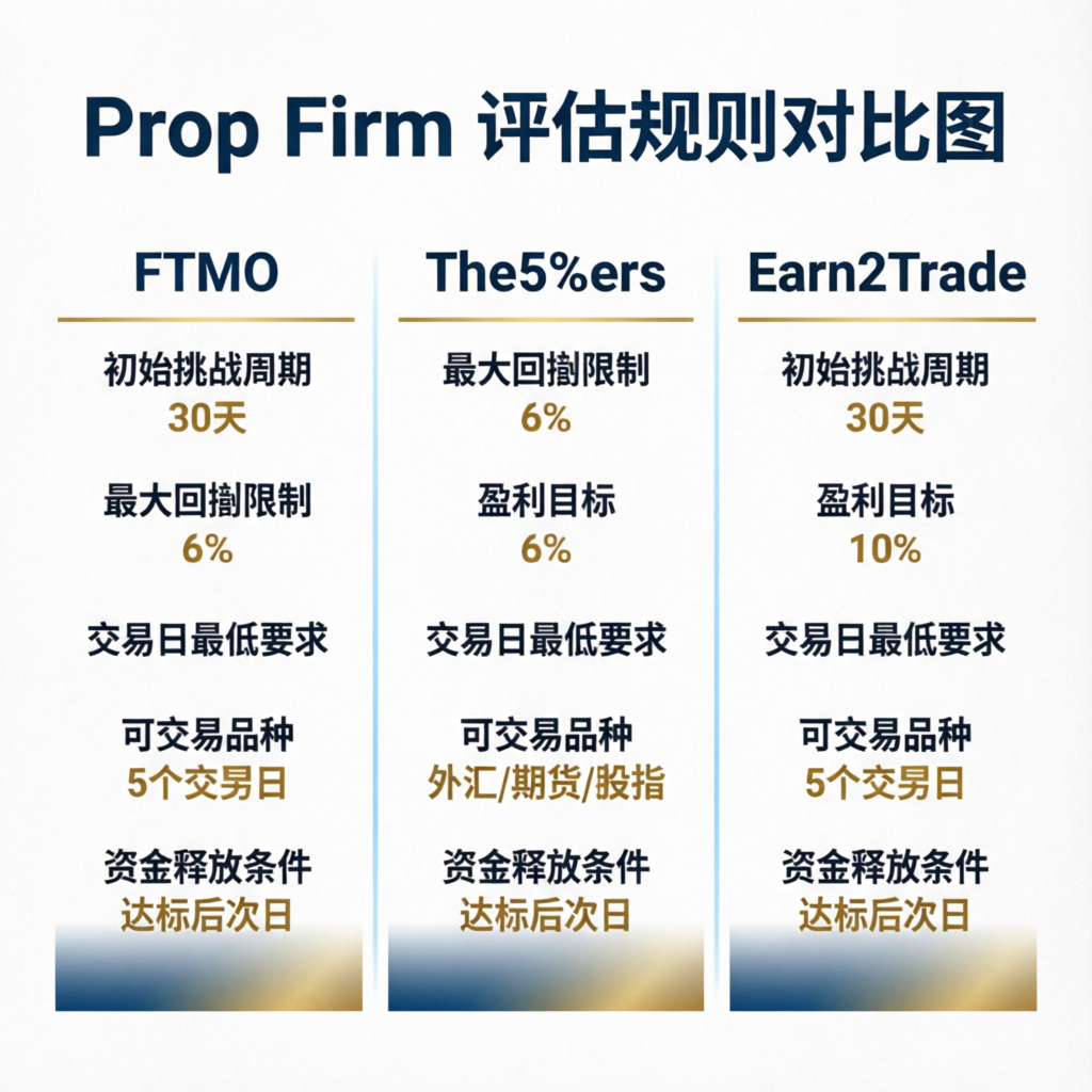Prop firm comparison chart