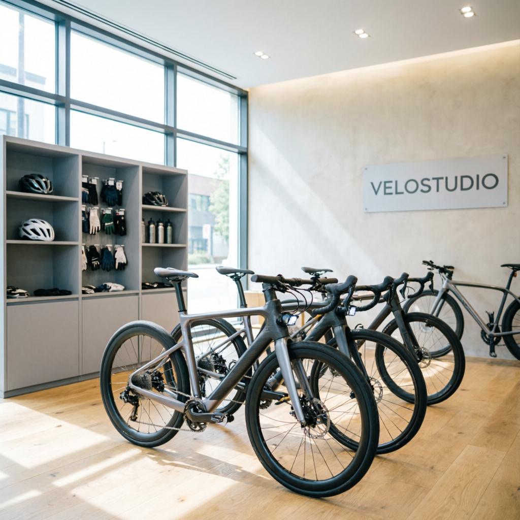 Modern bike shop interior