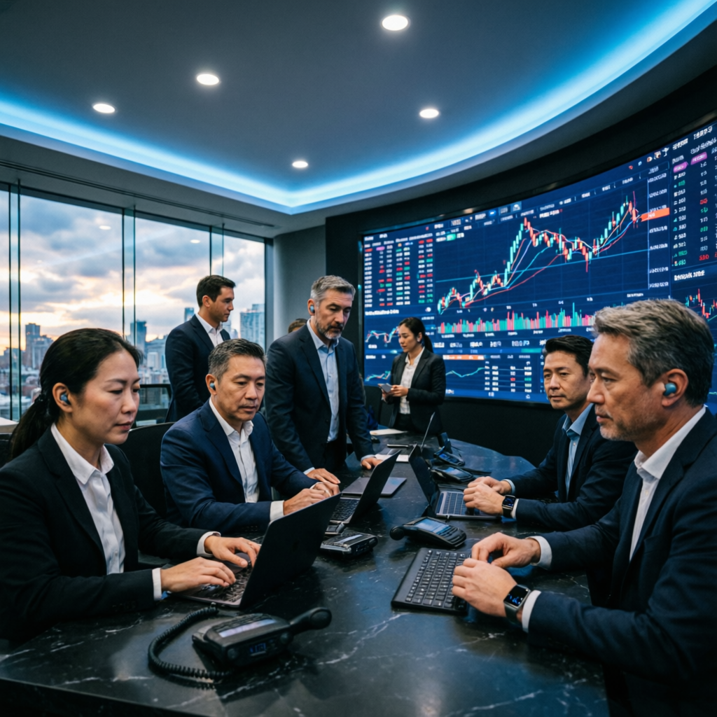 Topstep professional trading team in modern office
