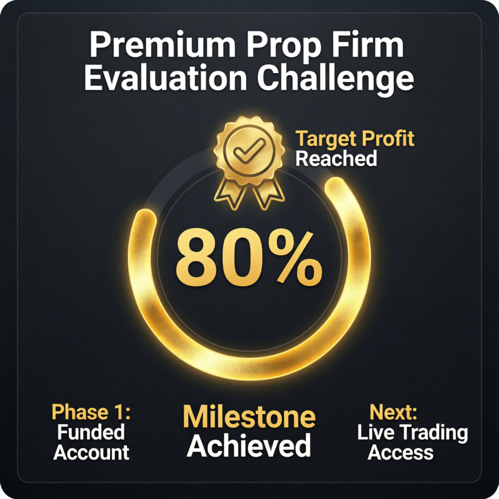 Apex Trader Funding evaluation challenge progress showing 80% completion