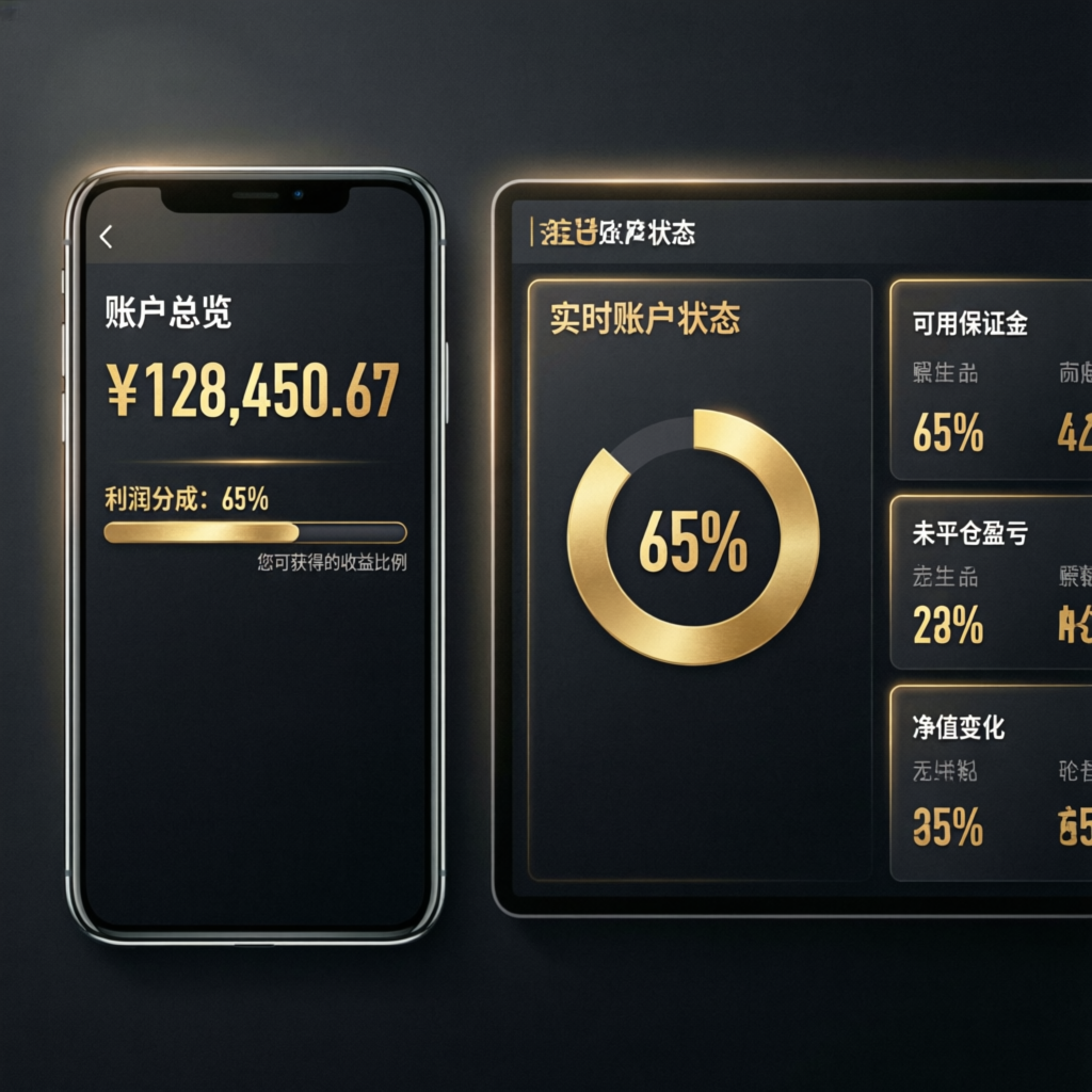 Mobile and desktop trading platforms showing Apex Trader Funding funded account dashboard
