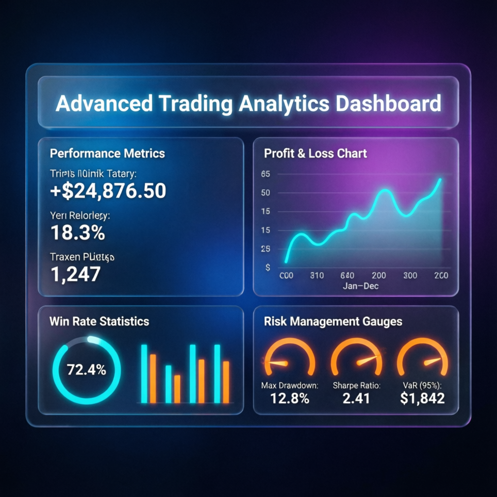Advanced trading analytics dashboard showing performance metrics