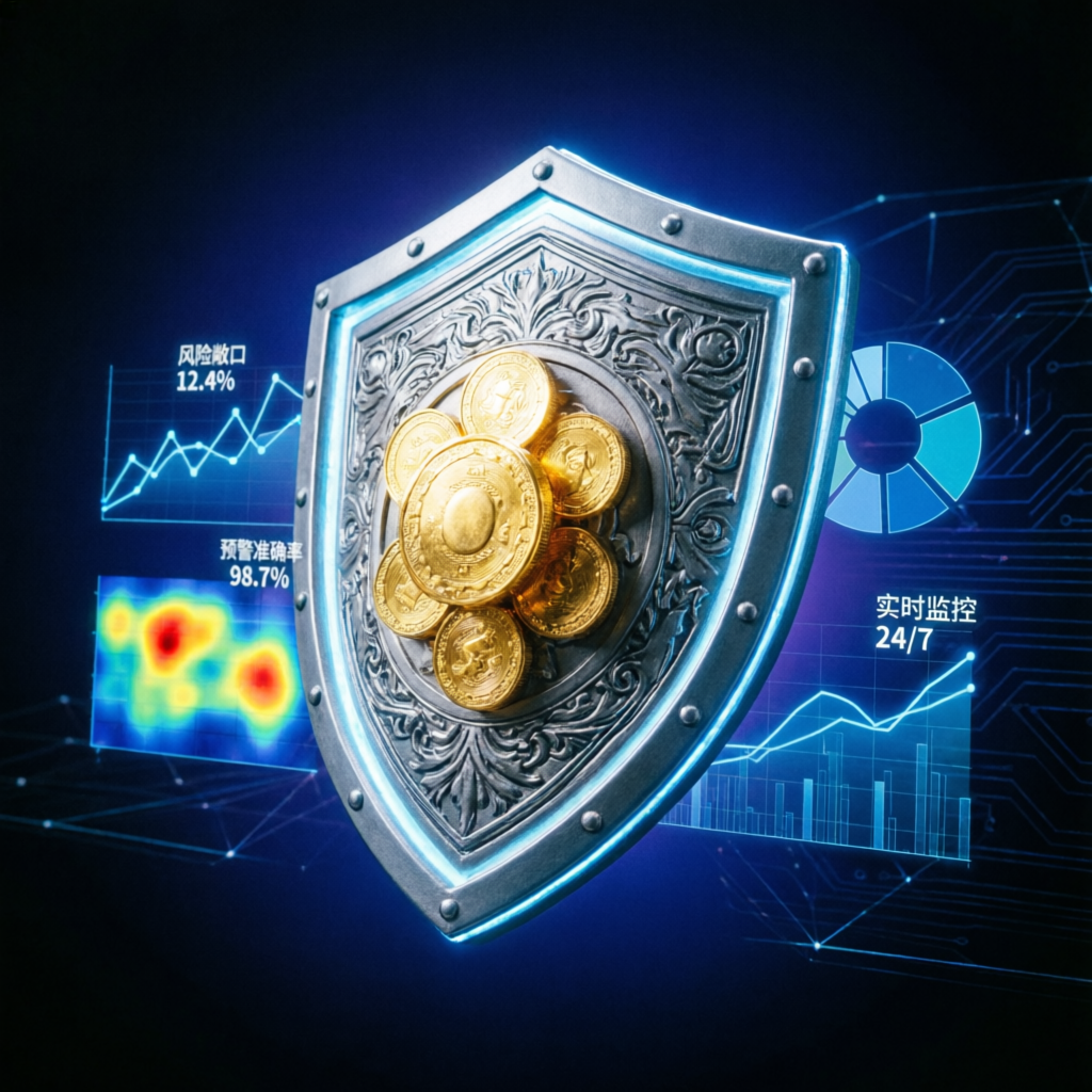 Risk management shield protecting trading capital
