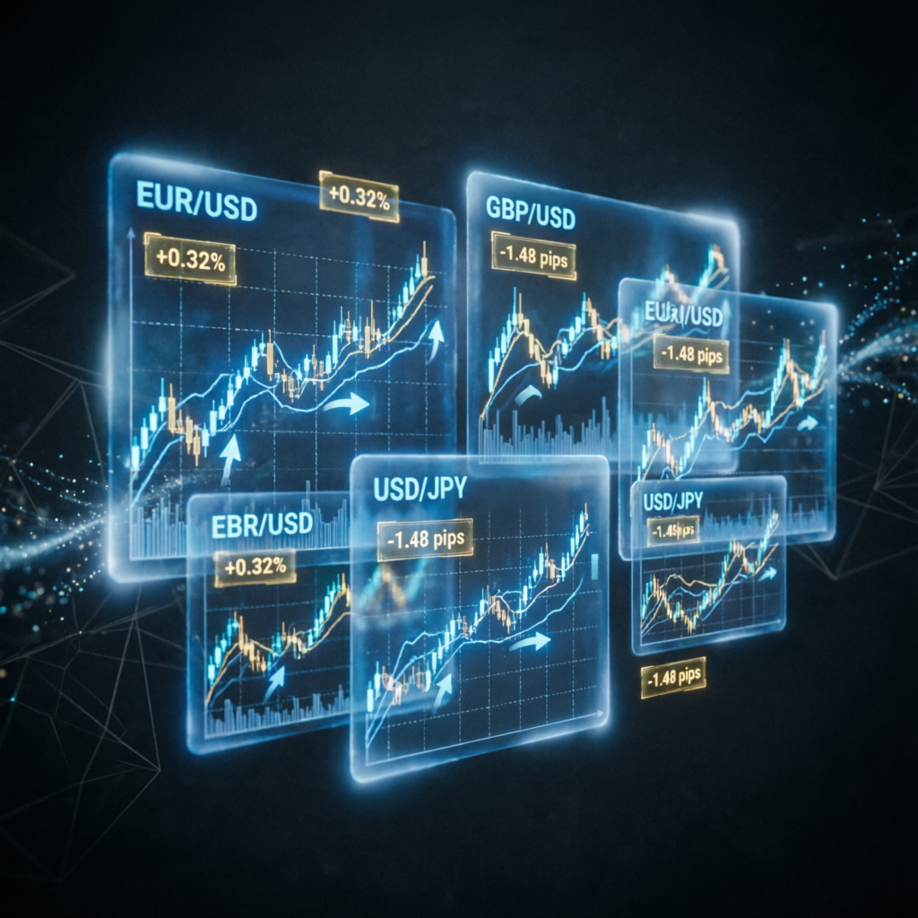 Multiple forex currency pairs trading charts