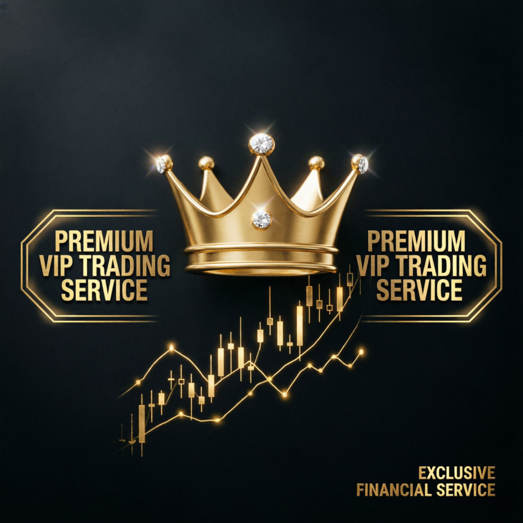 Premium VIP trading service with gold crown symbolizing elite prop firm passing