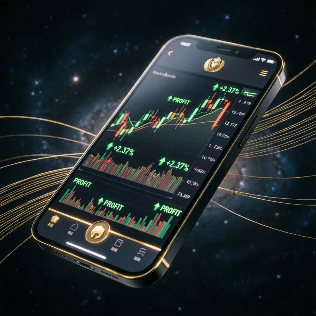 Mobile trading app showing Topstep compatible platforms and profit tracking