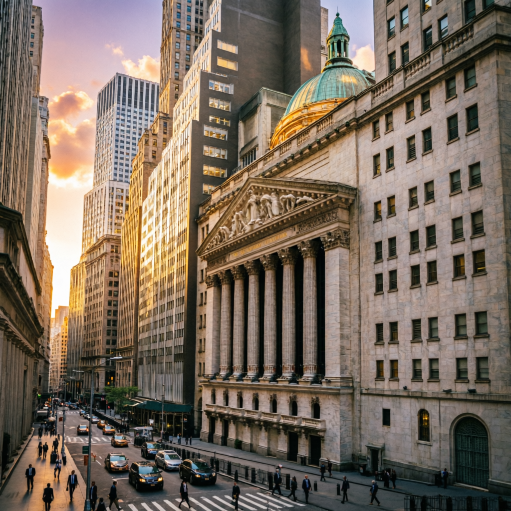 Wall Street financial district representing Topstep's Chicago headquarters and professional trading environment