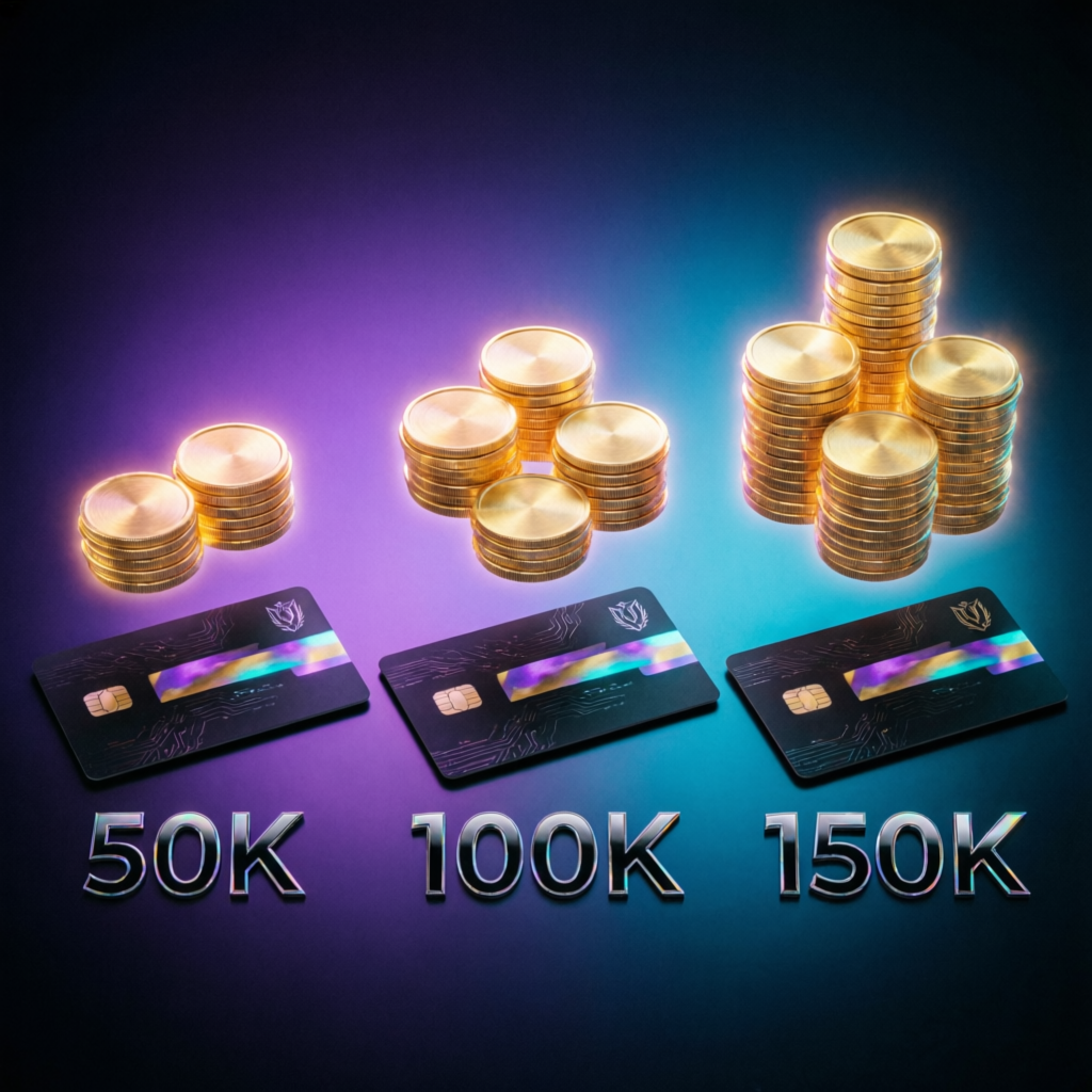 Topstep account sizes 50K 100K 150K comparison with golden coins