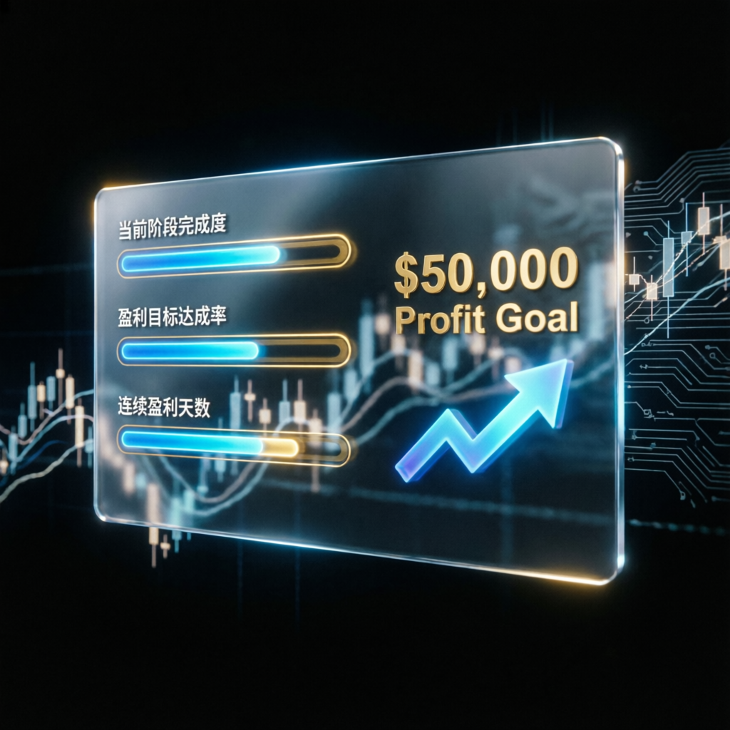 Topstep Trading Combine profit goal dashboard showing evaluation progress