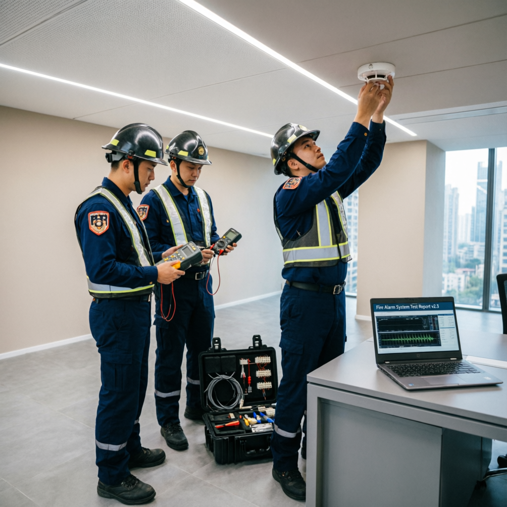 Testing commissioning and handover fire alarm