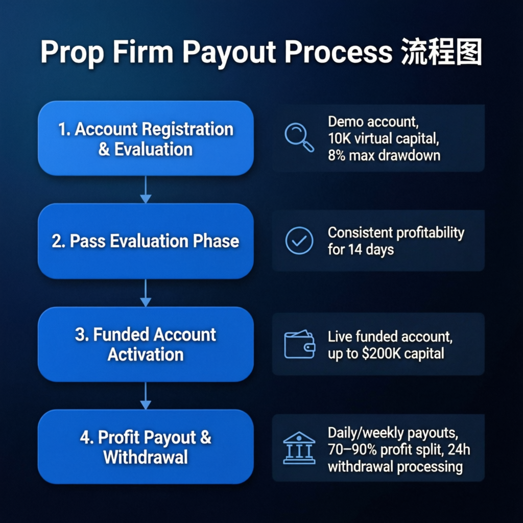 Prop Firm Payout Process Flowchart