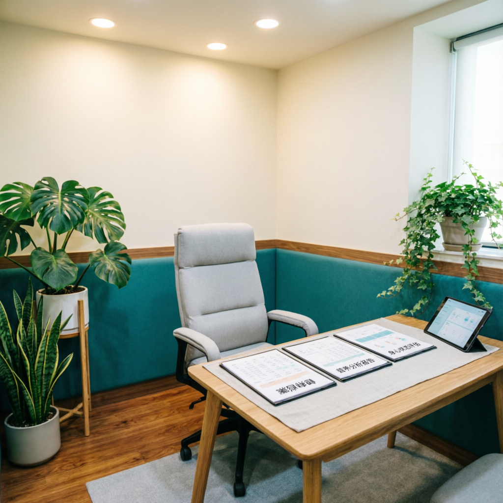 Modern consultation and treatment room inside the Cupping & Hijama Wellness Clinic