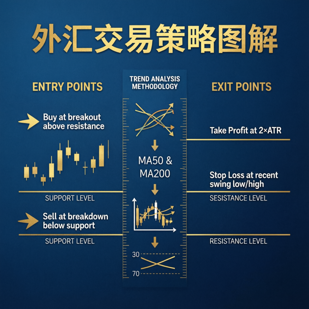Forex trading strategy diagram showing entry and exit points - PFM Capitals strategies