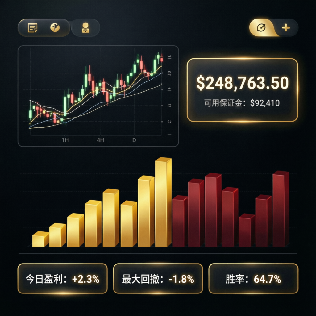 Apex Trader Funding coupon code dashboard with trading metrics and profit statistics