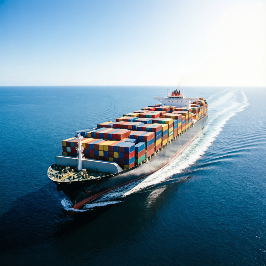 Container ship delivering China wholesale products worldwide — Aimao Trading import from China logistics