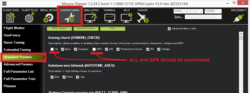 Arming Check настройки