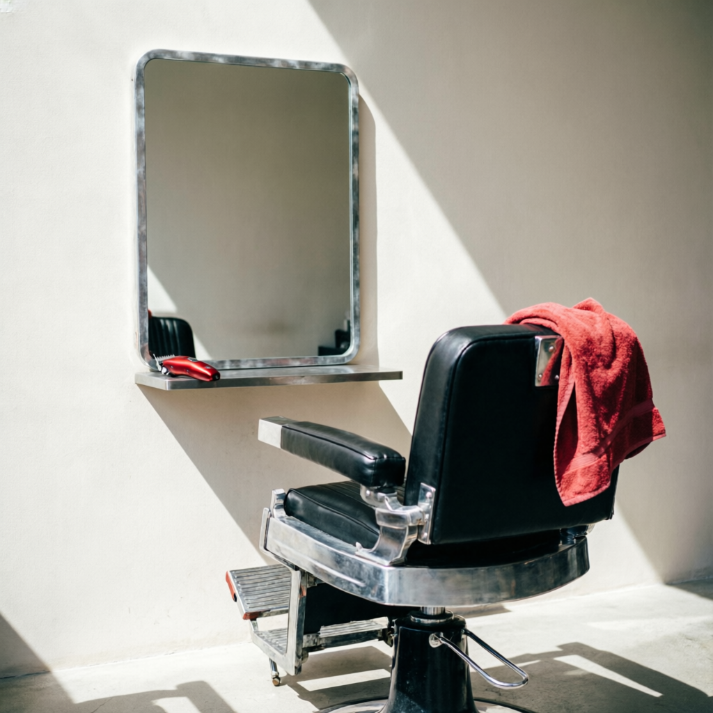 Barber Chair im hellen Studio