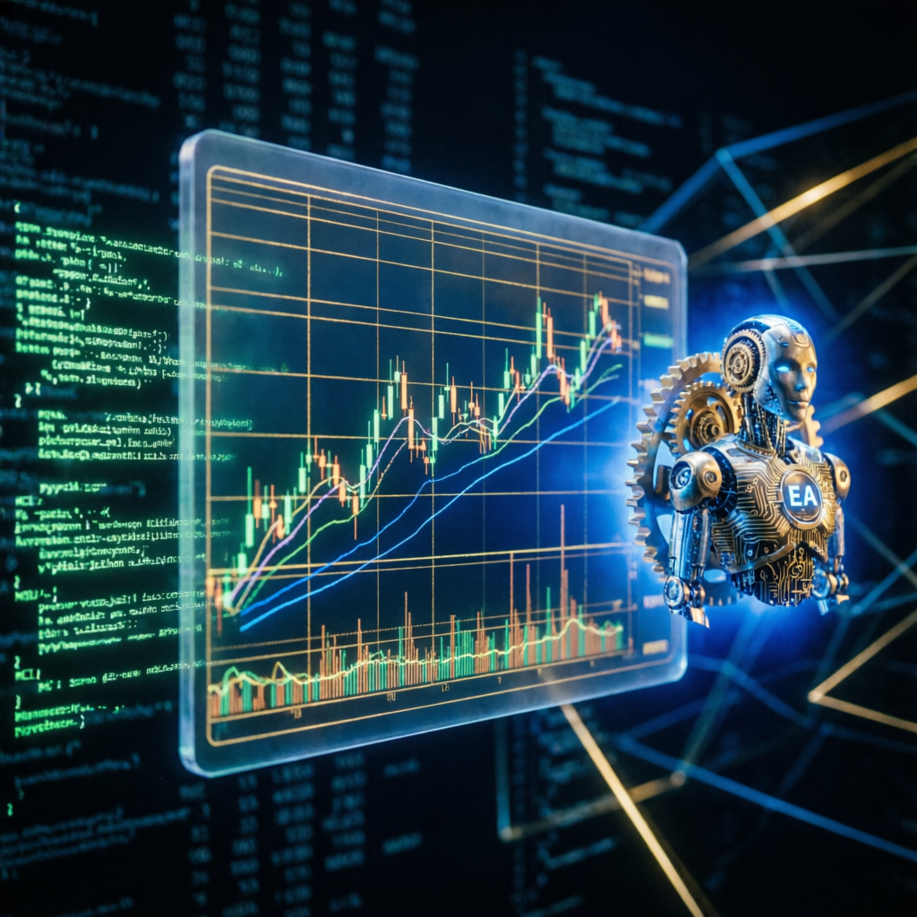 Algorithmic trading EA bot executing trades automatically