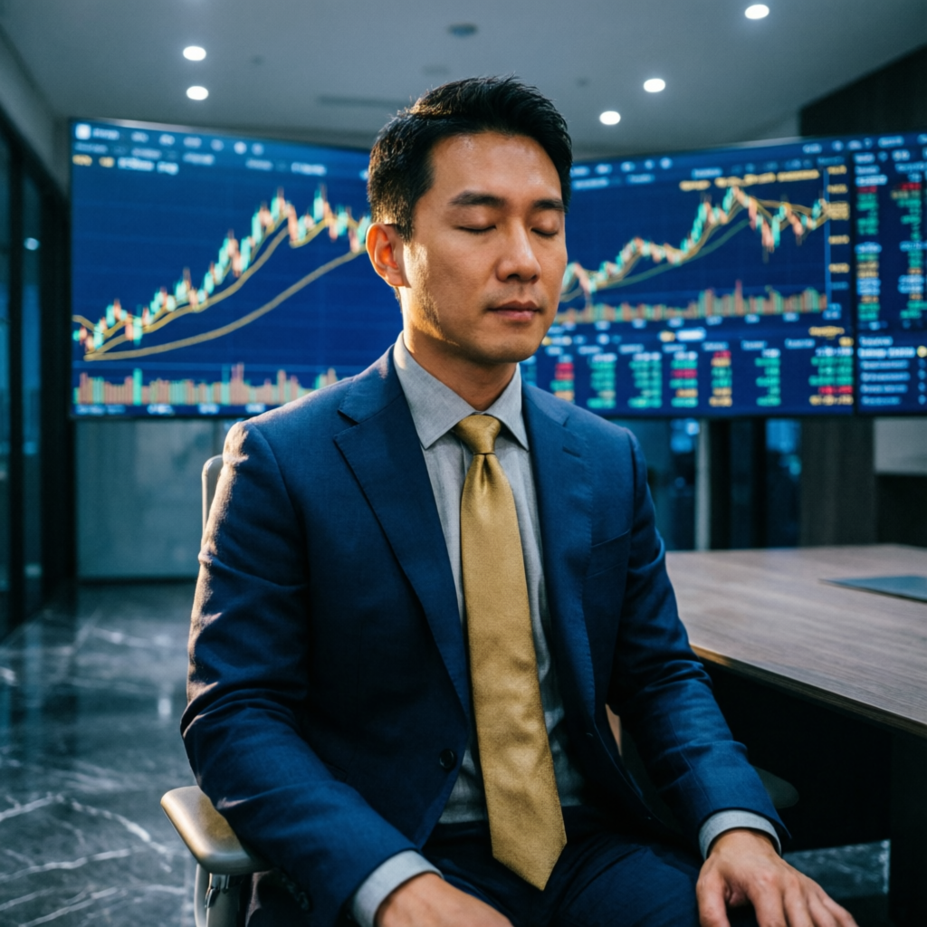 Professional trader maintaining trading psychology discipline
