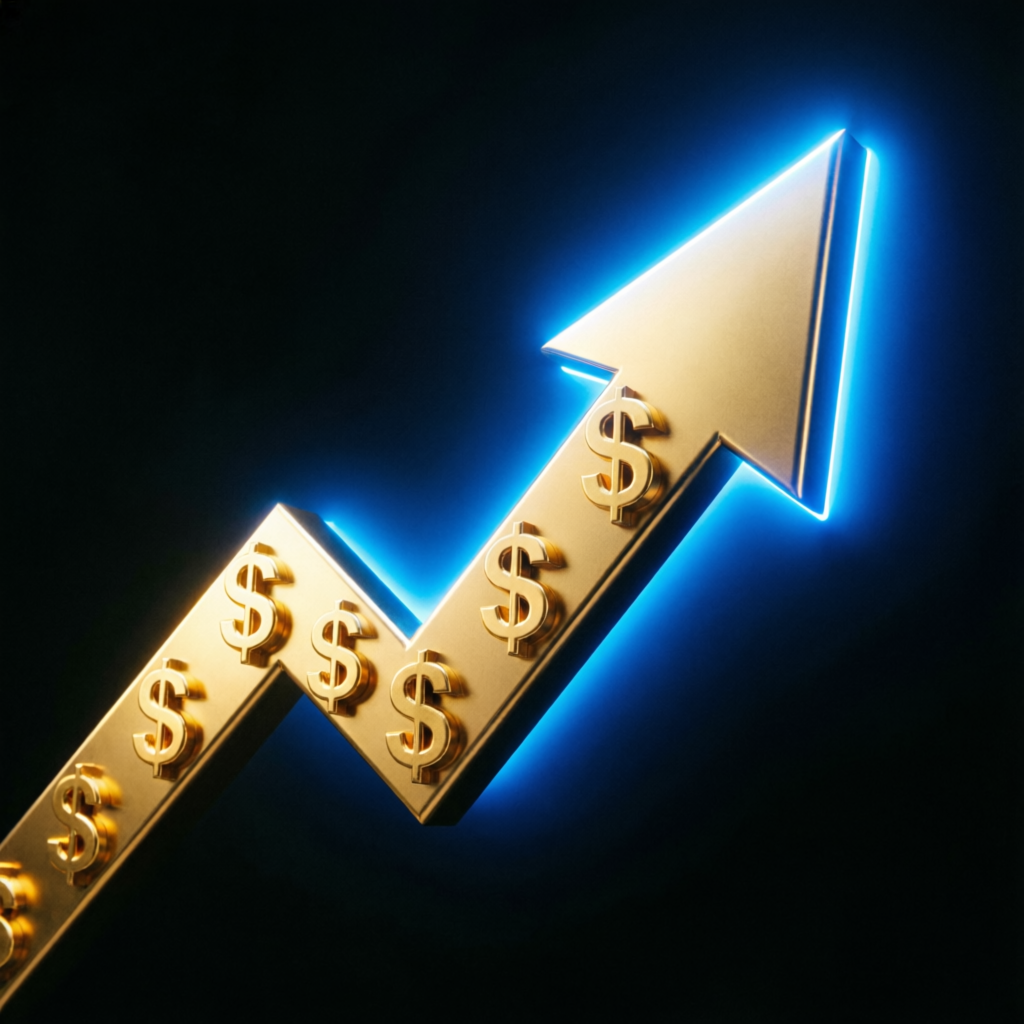 Financial growth chart showing funded account success