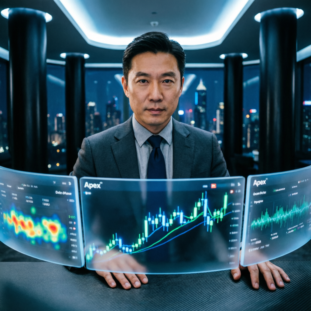 Professional forex trader analyzing Apex trading charts