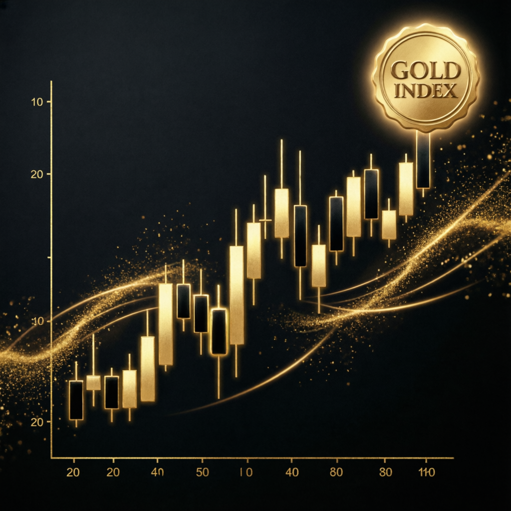 Gold index candlestick chart showing Topstep futures trading patterns