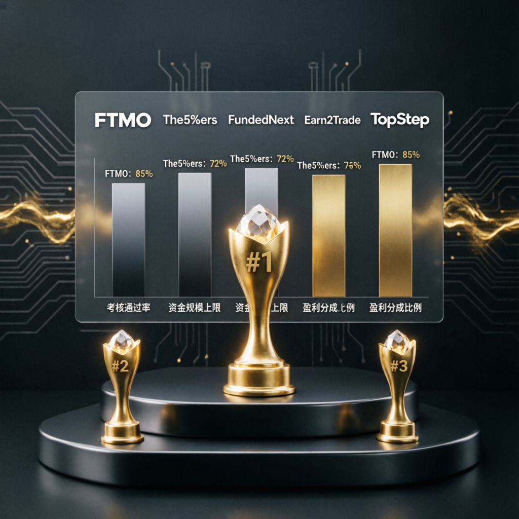 Prop firm comparison showing rankings and performance metrics
