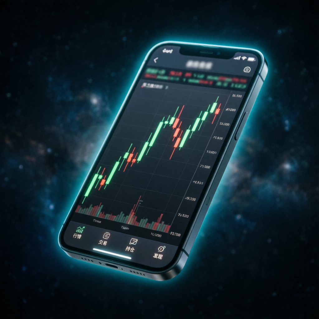 Mobile trading app interface showing futures trading chart