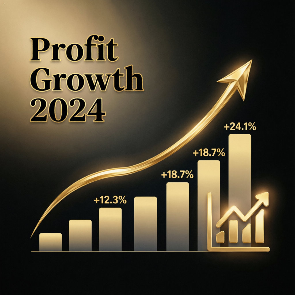 Profit growth chart for funded account management