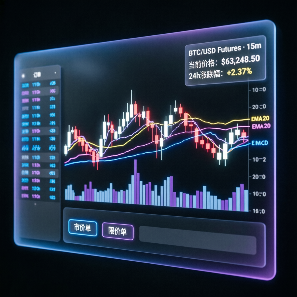 Futures trading chart analysis with technical indicators