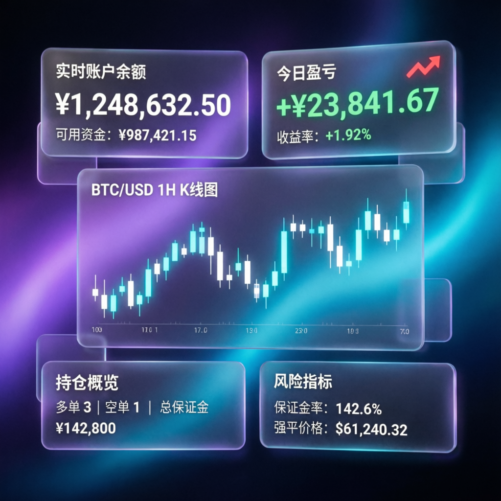 Apex Trader Funding dashboard interface with glassmorphism design