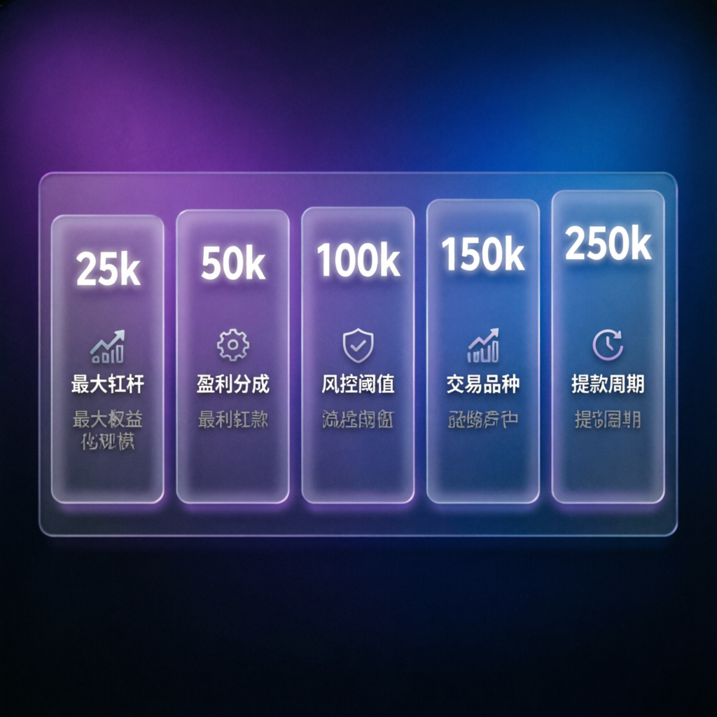 Account size comparison with glassmorphism design