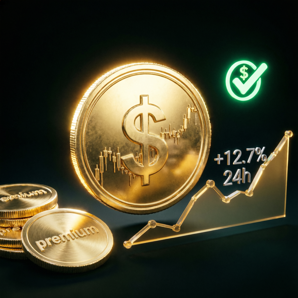 Premium payout success visualization with gold coins and profit charts