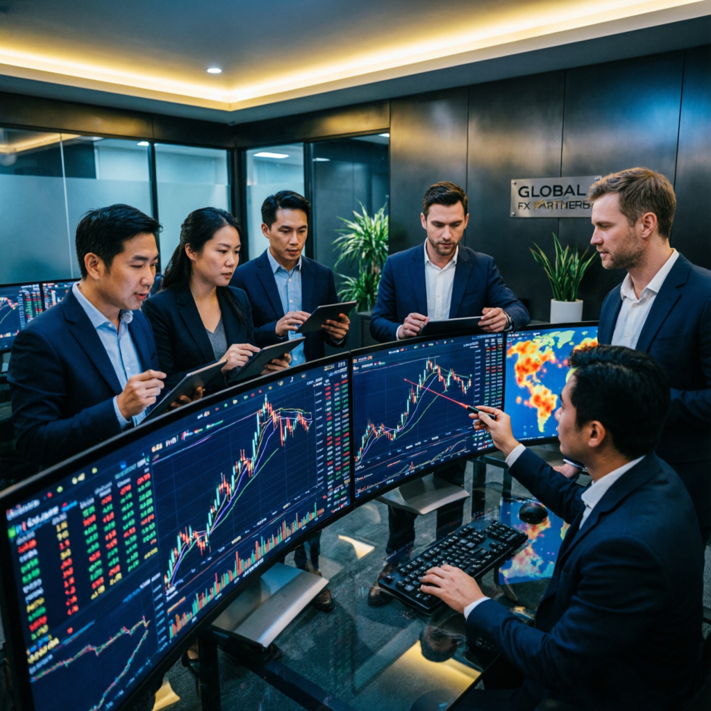 PFM Capitals professional trading team at work - funded account management experts