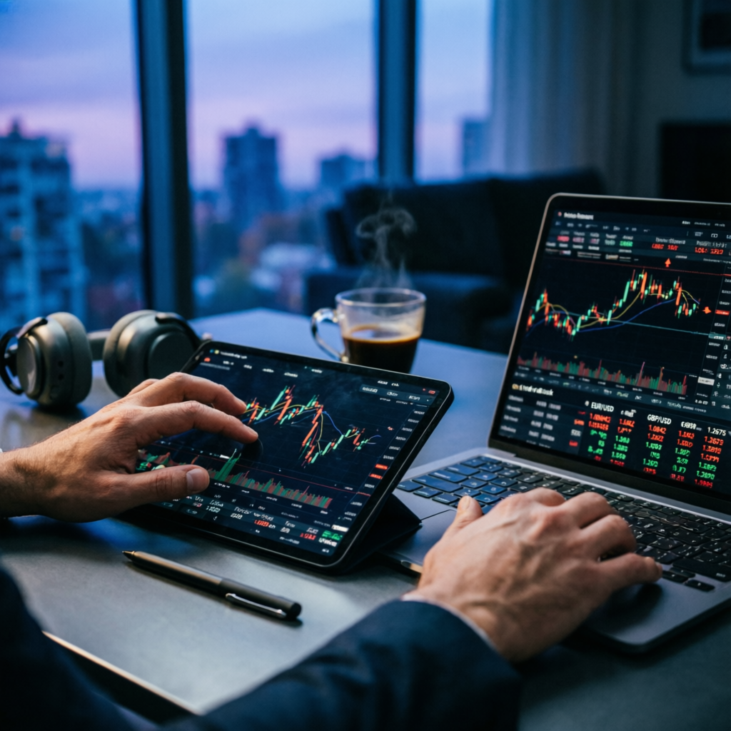 Trader Analyzing Charts