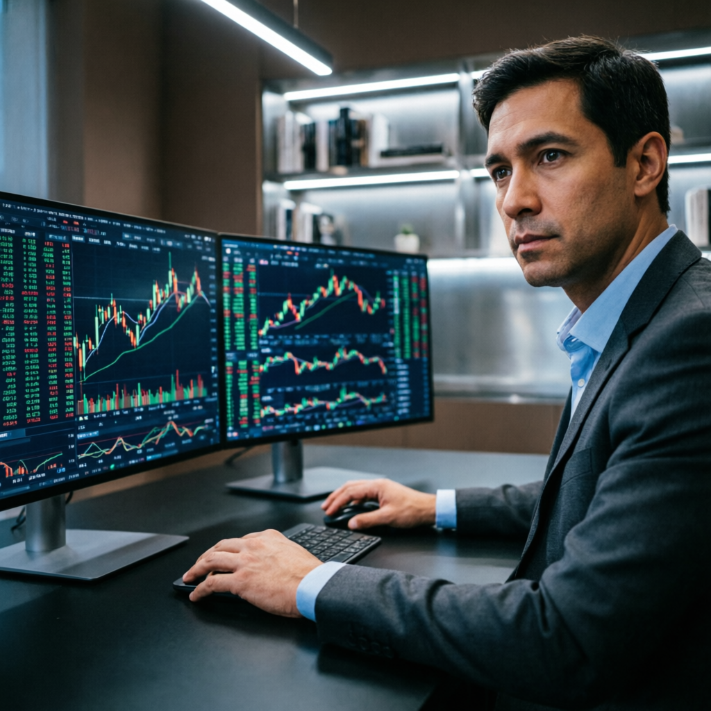 Professional trader managing multiple funded futures accounts
